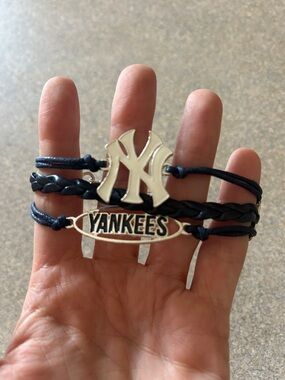 Ashley Bridget Navy Multi-Strand Yankees Charm Bracelet